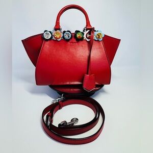 Authentic Fendi 3Jours Mini Floral Stud Three-Way Bag